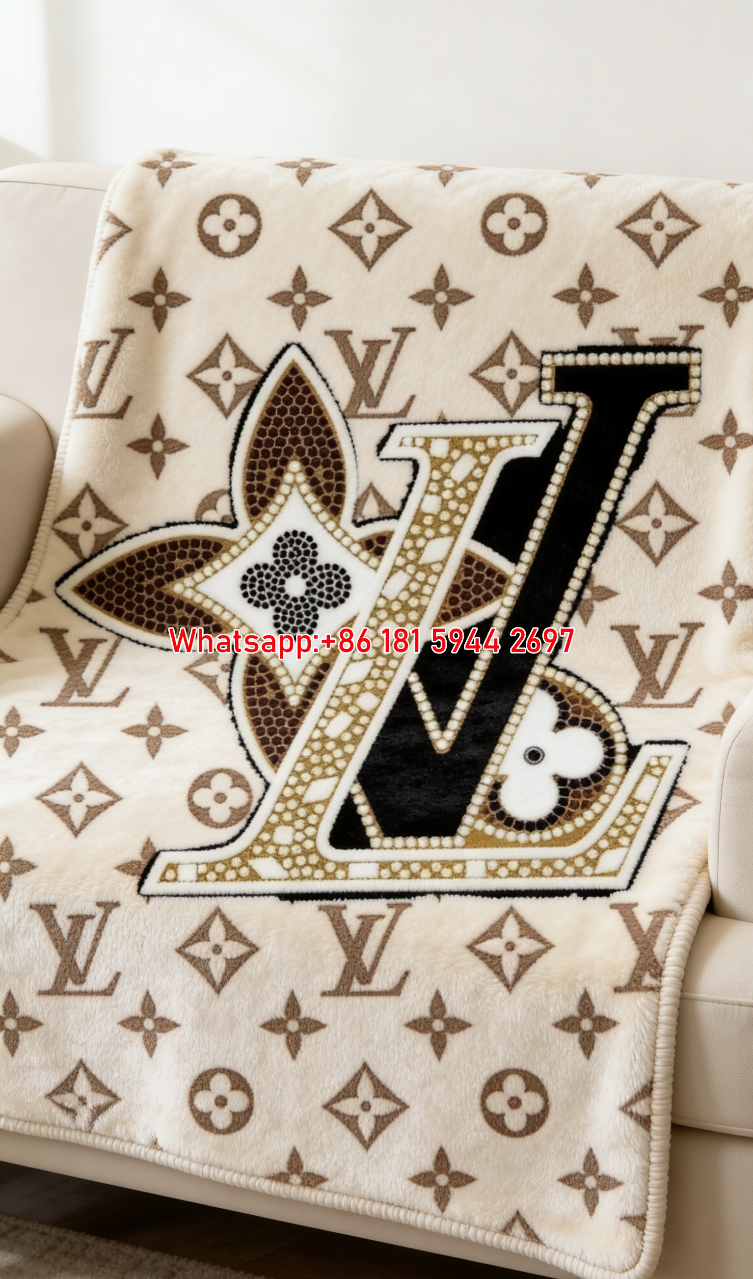 Diamond Monogram LV Throw IMG_3139
